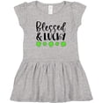 thumbnail image 3 of Inktastic Blessed and Lucky 4 Leaf Clovers St. Patrick's Day Girls Toddler Dress, 3 of 5
