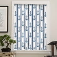 thumbnail image 4 of Navy Blue Anchor Nautical Semi Sheer Curtains Drapes for Living Room, Bedroom, French Doors Window 54 Inches Long, Coastal Ocean Blue Striped Rod Pocket Chiffon Curtain Drapery Voile Draperies Panel, 4 of 6
