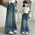 thumbnail image 5 of KVPLBQFD Baggy Jeans Navy Sweatpants Dance Pants with Pockets Long Loose Pants Trendy Clothes Gifts for Young Adults Gifts 10 Year Old Little Girl, 5 of 10