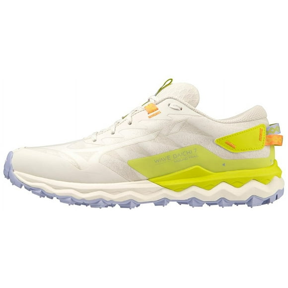 Mizuno Women's Wave Daichi 7 Roxy Running Shoe, Snow White-Limeade, 6.5