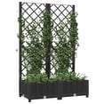 thumbnail image 3 of vidaXL 31.5"x15.7"x47.8" Black PP Solid Print Planter Boxes with Trellis, 3 of 7