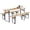 Natural Wood Color, variant on PEXMOR 4ft Folding Picnic Tables with Benches Set, 3-Piece Wooden Table Bench, Portable Camping BBQ Table