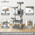 thumbnail image 3 of CAPHAUS Tall Cat Tree for Indoor Cats, Modern Cute 58-Inch Cat Climbing Play Tower with Top Perch for Large Cats Kittens, Multi-Level Cat Activity Tree w Scratching Posts, Hammock, Cat Cave Condo, 3 of 8