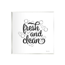 Stupell Fresh & Clean Bathroom Bubbles Phrase Typography Painting Wall Plaque Unframed Art Print Wall Art