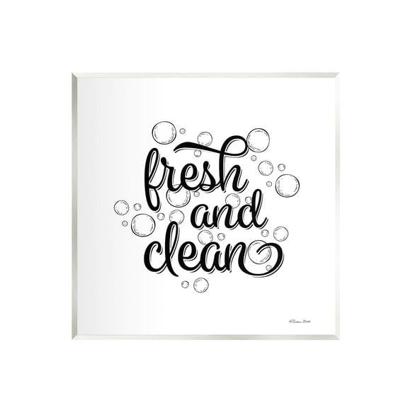Stupell Fresh & Clean Bathroom Bubbles Phrase Typography Painting Wall Plaque Unframed Art Print Wall Art
