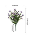 thumbnail image 2 of Hiroekza Primrose & Eucalyptus Leaves Artificial Wedding Handheld Flower Bundle - 36x25cm Realistic Silk Fake Flowers for Home Decor, Gardren, Weddings Outdoor Plants Purple, 2 of 5