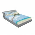 thumbnail image 3 of Ambesonne Tropical Fitted Sheet & Pillow Sham Set, Coconut Palms Island, Twin, Cream Blue Green, 3 of 3
