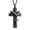 Black With O Chain, variant on Stainless Steel Double Cross Charm Pet Animal Urn Necklace