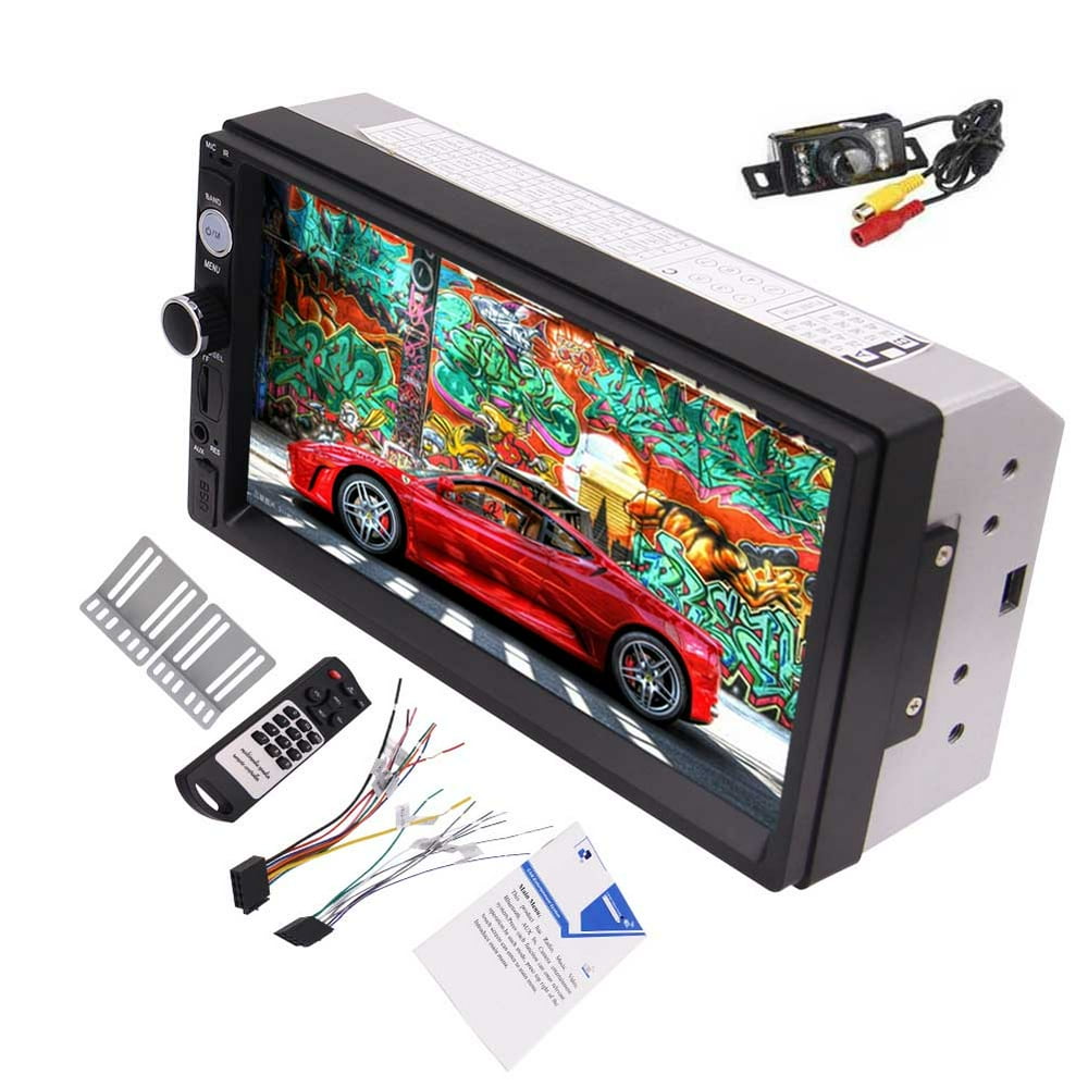 Backup Camera + 7 Inch 5 Points Capacitive Touch Screen Double Din Car
