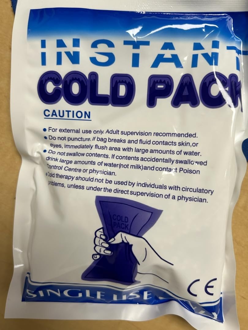 Instant Cold Pack 6 x 8 Inch. Pack of 10 First Aid Instant Cold Packs for Injuries, Spasms, Burn. Single Use Instant Cold Compress First Aid. Portable Instant Ice Packs for Injuries Disposable