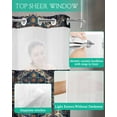 thumbnail image 4 of No Hook Shower Curtain with Snap in Liner, Ethnic Retro Abstract Geometric Texture Black Hotel Shower Curtains for Bathroom, Washable Shower Curtain Liner Set with Mesh Top Window, 66"x72", 4 of 6