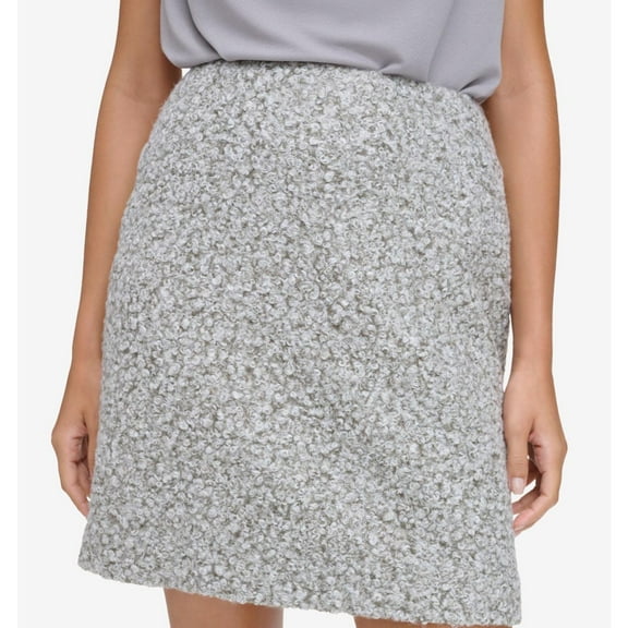 Calvin Klein Womens Boucle Pencil Skirt, Grey, Petite, 8P