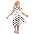 thumbnail image 2 of Girls Shift Dress Cute Star Print Ruffle Short Sleeve Casual Girl Dresses for Party Daily Wear, 2 of 7
