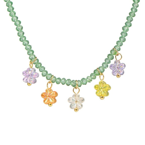 YIEMEEN Y2K Accessories Fashion Resin Bead Flower Pendant Necklace Punk Egirl Sweet Cool