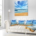 thumbnail image 3 of Designart Bright Blue Waters and Sky in Beach - Seashore Throw Pillow - 18x18, 3 of 5