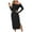 Black, variant on TJAZFJPA Black Maternity Dress Women's Sexy Shoulder Rib Knit Skirt Slit Long Sleeve Bag Dress Wrap Dress Country Dress