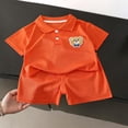 thumbnail image 4 of Odeerbi Niños 2 Piezas Preppy Outfit Oso Bordado Tenis Camisa de Golf y Pantalones Cortos Conjunto de Uniforme Escolar, 4 of 8