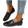 thumbnail image 4 of Avrnliq Womens Slip-On Loafers Black Synthetic Faux Leather Flat Shoes Comfortable for Casual & Office Wear,Size 38, 4 of 9