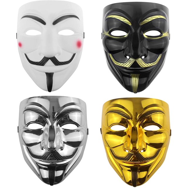 Máscara de hacker V Sailing disfraz de cosplay de Halloween 4 piezas ajustable Electrónica