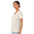 thumbnail image 2 of Bella & Canvas B81006585 Women Relaxed Triblend Short Sleeve V-Neck T-Shirt, Oatmeal Triblend - Large, 2 of 5