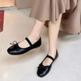 thumbnail image 3 of Glitter Silver Bowtie Flats Shoes Women Round Toe Patchwork Plaid Leather Loafers Flat Shoes Women, 3 of 5