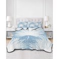 thumbnail image 2 of Full Size Quilt Bedding Set, Sky Blue Palm Leaves Coastal Reversible Summer Quilt 3 Pieces, Summer Tropical Botanical Lightweight Bedspreads Coverlets with 2 Pillow Shams for All Seasons, 2 of 5