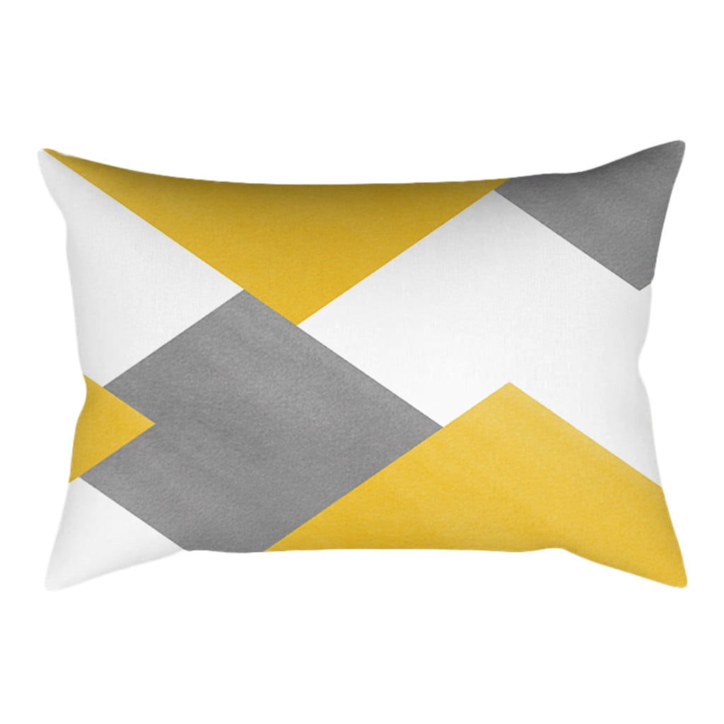 Pillow Case Yellow Polyester Sofa Car Waist Throw Cushion Cover Home Decoration' 
