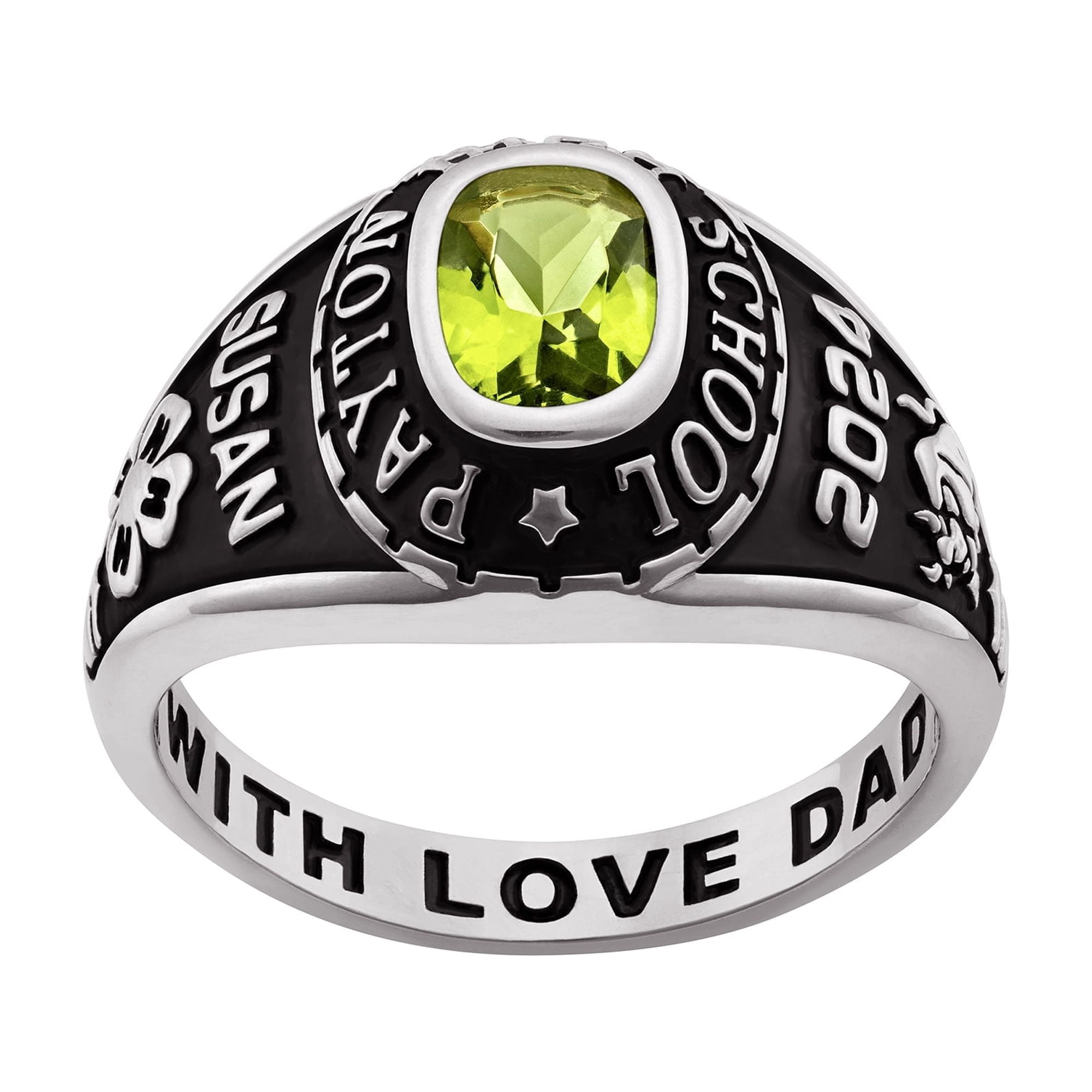 Bhavani Gems CLASS RING Women's Celebrium Classic Petite Class Ring, Personalized, High School or College Graduation