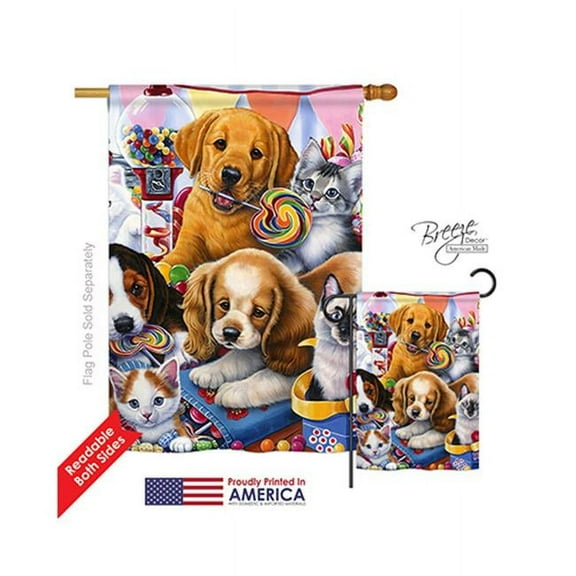 Breeze Decor 10070 Pets Sweet Ones 2-Sided Vertical Impression House Flag - 28 x 40 in.