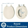 thumbnail image 6 of Bemis Ashland Modern Wood Toilet Seat with Decorative Edge, Slow Close, Secure Hinges, Round, Biscuit, 6 of 8