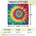 thumbnail image 2 of Colorful Rainbow Tie Dye Spiral Pattern Square Fitted Tablecloth with Elastic Edge,Square Table Cover,Washable Elastic Table Cover for Home Kitchen Party Decor 36"x36", 2 of 6