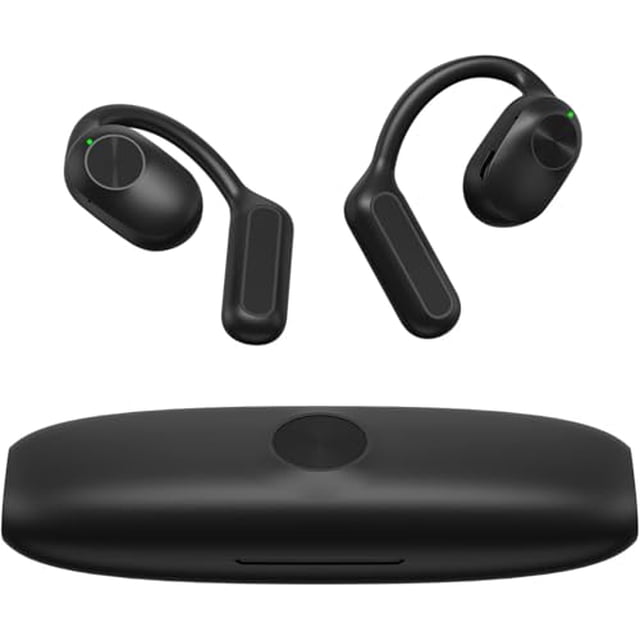 Sainellor 2025 Últimos auriculares de conducción de aire de oído abierto, auriculares inalámbricos Bluetooth 5.2 con tiempo de reproducción de 56 horas, auriculares deportivos impermeables IPX5, contr