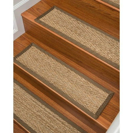 Natural Area Rugs Beach Seagrass Carpet Beige/Malt Stair Tread (Set of