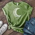 thumbnail image 2 of Womens Graphic T Shirts Moon Printed Crew Neck Short Sleeve Tee Casua Summer Top Green XL, 2 of 4