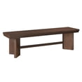 thumbnail image 1 of Pemberly Row Walnut Veneer Wood Dining Bench with Trestle Base, 1 of 5