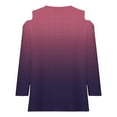 thumbnail image 5 of tklpehg Womens Tops Dressy Casual Lightweight Comfy Long Sleeve Tops Going Out Tops Tunic Tops V-Neck Gradient Color Loose Blouses (Purple,S), 5 of 5