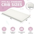 thumbnail image 5 of 2" Crib Mattress Topper Memory Foam - Waterproof Breathable Soft Washable Cover 52" x28" x 2" Fits Standard Size Cribs & Toddler Beds by Sleepah, 5 of 9