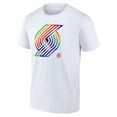 thumbnail image 2 of Men's White Portland Trail Blazers Team Logo Pride T-Shirt, 2 of 3