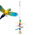 thumbnail image 3 of Pájaro de madera colorido cinco hojas flor colgante columpio loros masticar morder jugando juguete jaula Accesorios, 3 of 8