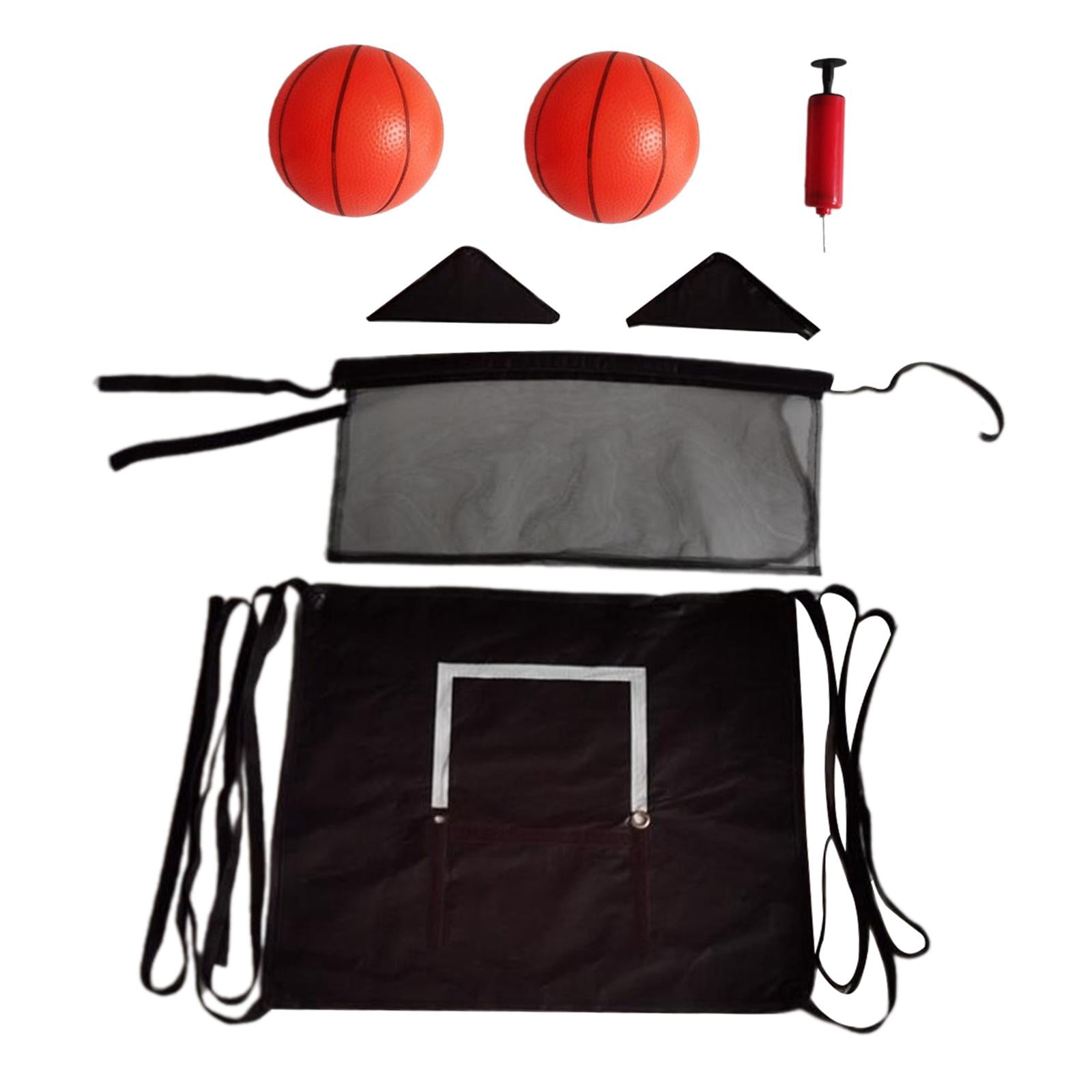 funtasica Mini Trampoline, Basketball Hoop, Trampoline Attachment, Sports Toy with Mini Basketballs, Basketball Training, Outdoor Goal Game 2 Balls