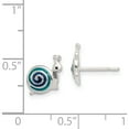 thumbnail image 3 of Sterling Silver Enameled Snail Post Earrings (9 X 9) Made In India qe8670, 3 of 5