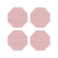 thumbnail image 1 of Vsdgher Red Cross Print Leather Coasters for Drinks, Durable Drink Coasters 4 Set for Tabletop Protection, Luxurious Home Décor and Housewarming Gift-Octagon, 1 of 6