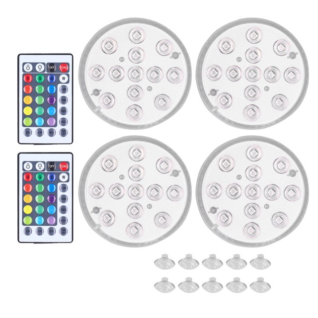 4 piezas de luz de piscina luz LED sumergible luces de estanque de control remoto con ventosas para fiesta de fuente de tanque de peces de piscina ANGGREK Otros