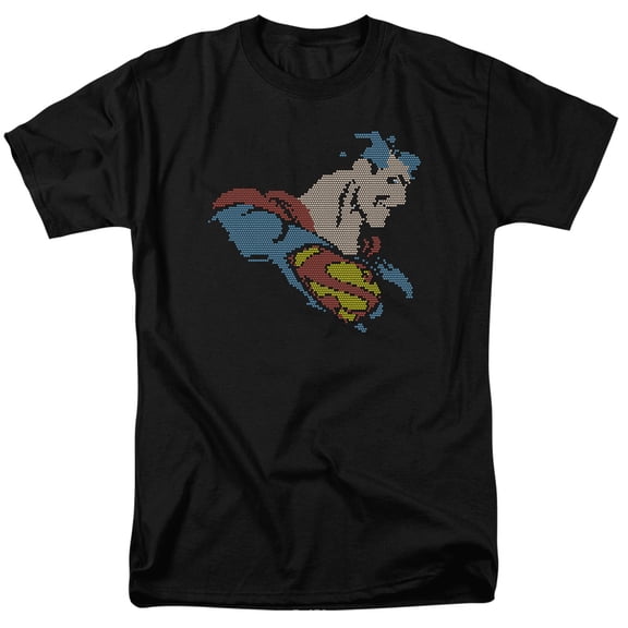DC Comics Lite Brite Superman S/S Adult 18/1 T-Shirt Black