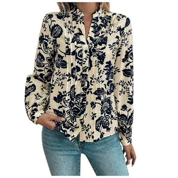 Womens Long Sleeve Button Down Shirts Dressy Casual Tops Work Blouses