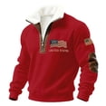 thumbnail image 4 of 250 Anniversary USA Sweatshirt Men American Flag Collar 1/4 Zipper Sweatshirt Long Sleeve 1776-2026 250th Anniversary Shirt, 4 of 4