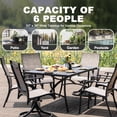 thumbnail image 4 of Nuu Garden Outdoor Dining Table with Umbrella Hole, All Weather Aluminum Outdoor Patio Table, 6 Person Rectangle Dining Table, Black, 4 of 10