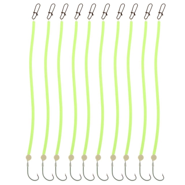 S SERENABLE 10Pcs Glow in the Dark Carp Fishing Rigs Ready Tied Chod Rig Terminal Tackle Hook Size 12