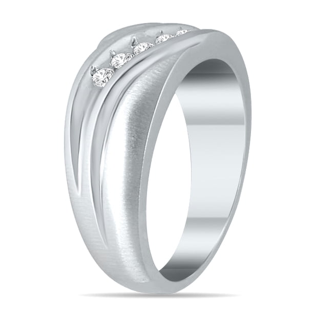 テラセンサ　一枚　シン様 SZUL 1/3 Carat TW Five Stone Diamond Men's Ring in 10K White
