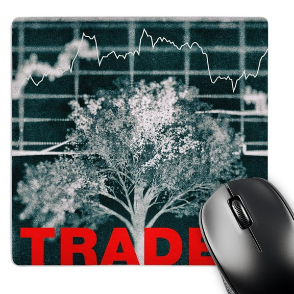 3dRose, Red Day Trader with Vintage Growing Tree and Graphic, MousePad